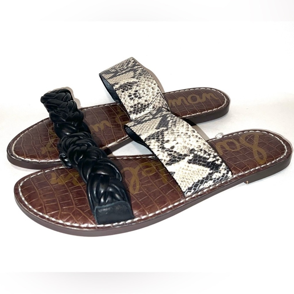 Sam Edelman Womens Gage Snakeskin Braided Slides Sandals Sz 11